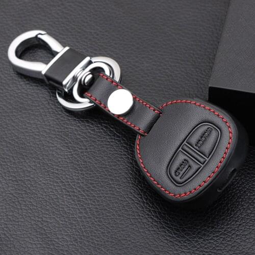 New design Genuine Leather cover wallet key remote case For Mitsubishi outlander ASX colt LANCER Grandis Pajero sport 2 buttons