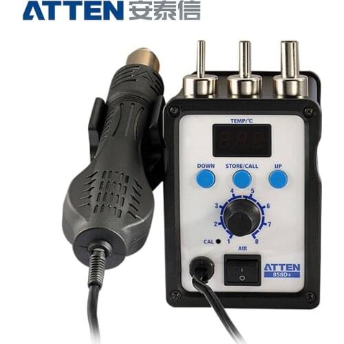 ATTEN AT858D+ 700W 220V 500 Degree Hot Air Rework Station Thermoregul LED Heat Gun Blow Dryer for BGA IC Desoldering Tool