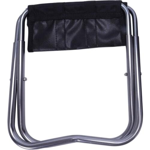 Portable Black Folding Aluminum Oxford Cloth Chair Outdoor Patio Fishing Camping with Carry Bag