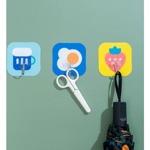 Cartoon Strong Viscose Glue Hook Bedroom Wall Hook Decoration Kitchen Hook Seamless Door Free Punch Hook