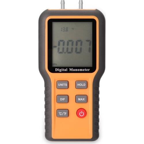 Qx-1208 High Accuracy Digital Manometer LCD ℃ ℉ Switchable 12 Pressure Units Adjustable Indoor Temperature Measurement Tool