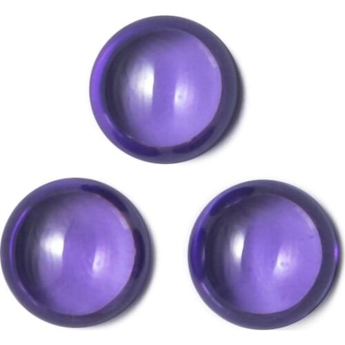 Size 4.0~12mm Round Shape Violet Cabochon CZ Synthetic Cubic ZirconiaStone