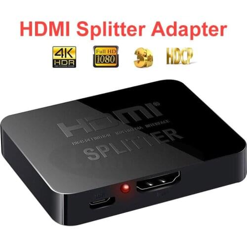 4K HDMI Splitter 2 Ports Repeater Amplifier Hub 3D 1080P For TV 1 In 2 Out Splitter Cable Adapter Converter Auto Switch Adapter