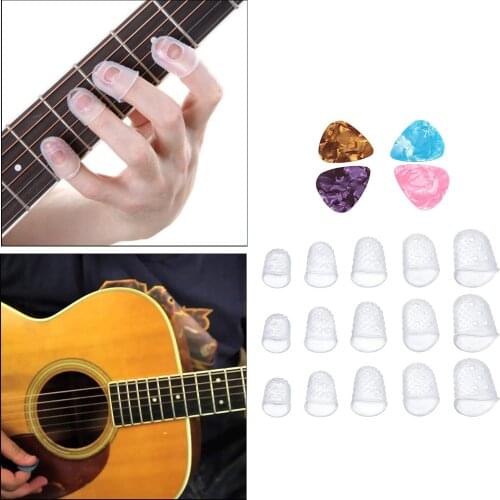 Guitar Thumb Picks Fingertip Protection Silicone for Stringed Instruments Ukulele Kalimba