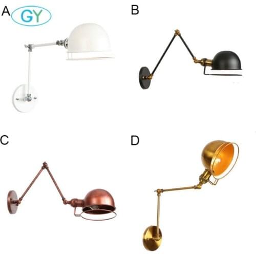 1-Light Industrial Metal Wall Sconces Retro Rustic Loft Antique Wall Lamp Edison Vintage Deco White Black Brown Brass Lighting