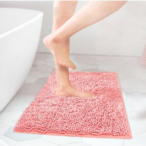 Absorbent Pad Thicken Bathroom Carpet Non-slip Bathtub Carpet Chenille Bathroom Floor Mat Bedroom Kitchen Living Room Non-slip