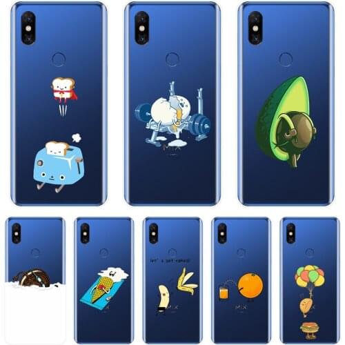 Funny Avocado Banana Kawaii Egg Soft Silicone Phone Case For Xiaomi Mi Max Mix 1 2 2S 3 Back Cover For Xiaomi Mi Note 1 2 3 Case