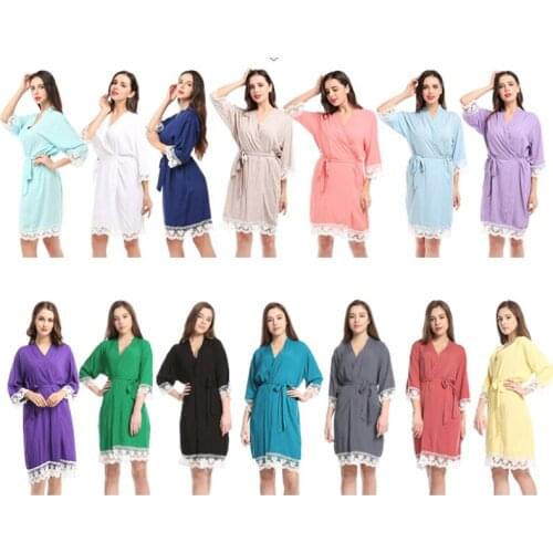 2021 Summer Hot Sale Womens Cotton Lace Cardigan Bathrobes Pajamas Female Kimono Sleepwear Dress Home Wear Robes Pijamas Clothes