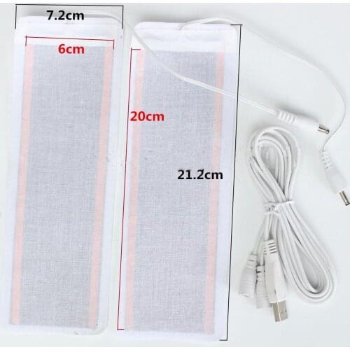 1 Pair 6*20CM 5V USB Electric Heating Element Film Heater Pads Warm Feet Knee Warmers Heat USB Plug Cable