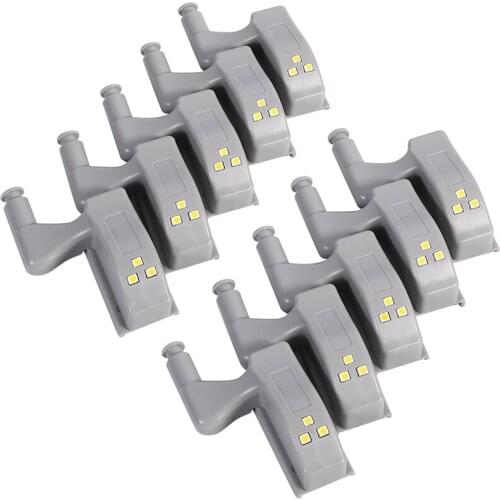 10Pcs Universal Cabinet Cupboard Closet Wardrobe LED Hinge Light Home Kitchen (Cool White)