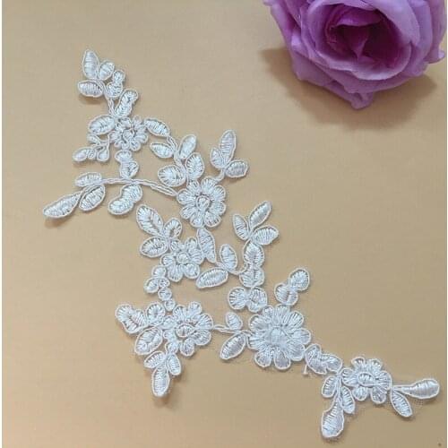 10 Pieces Lace Applique Embroidered Venise Floral Neckline Neck Collar Trim Clothes Sewing Lace Fabric For Wedding Dresses