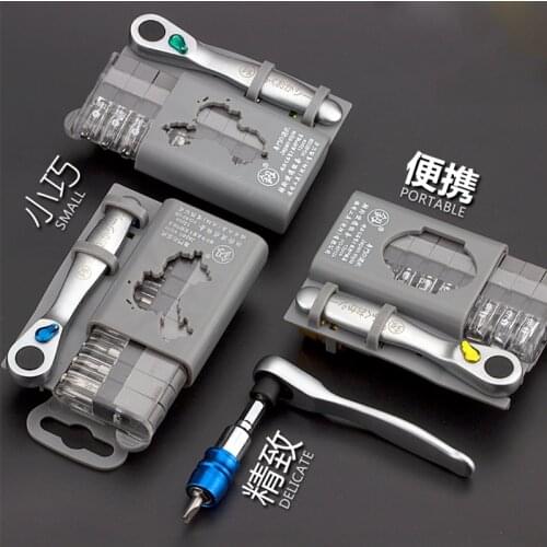 12pcs/set Ratchet Screwdriver Wrench Tool Sleeve Set Mini Two - way Portable Ratchet Set Wrench Hardware Tools