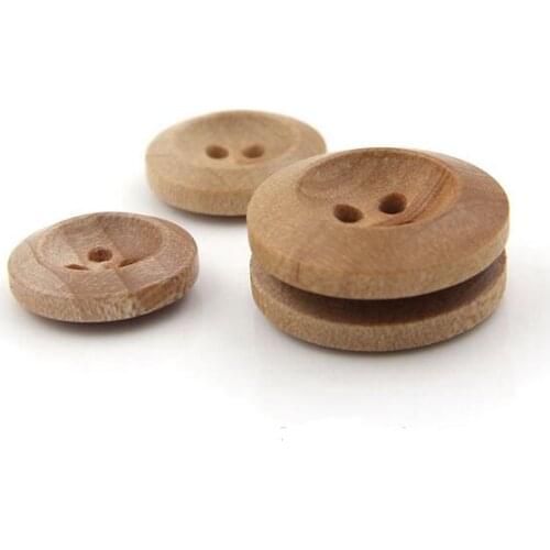 2018 Top Fashion None Eco-friendly Dry Cleaning Washable Dyed 100pcs Natural Wooden Buttons Sewing Craft Scrapbooking New Style