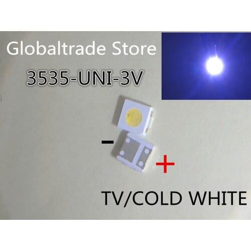 300PCS UNI LED Backlight High Power LED 1W 3v 3537 3535 90LM Cool white LCD Backlight for TV TV Application