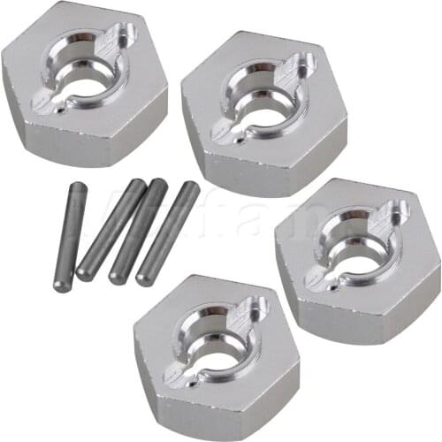 Mxfans 12MM Silver Aluminum AX31015 Wheel Hex & Pin for AXIAL YETI ROCK RACER 90026 RC 1:10 Rock Crawler Upgrade Parts Pack of 4
