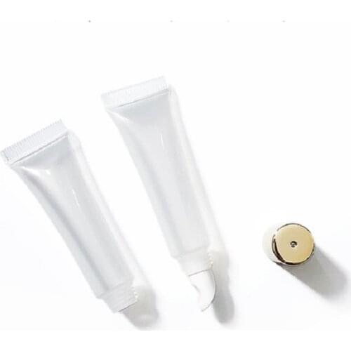 8ml Lipgloss Squeeze Tube Clear Soft Cosmetic Container Gold Cap Portable Lip Balm Empty Lip Gloss Squeeze Tubes 50 pcs/lot