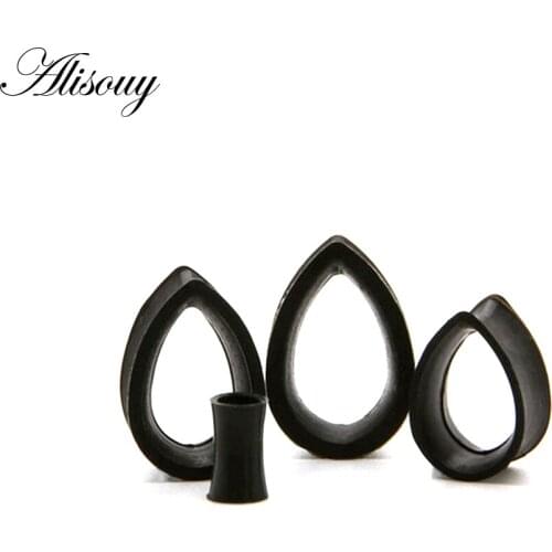 Alisouy 2 PCS Silicone Ear Plugs Water Drop Plugs and Tunnels Ear Expander Gauges 8-33mm Earrings Stretchers Sexy Body Jewelry