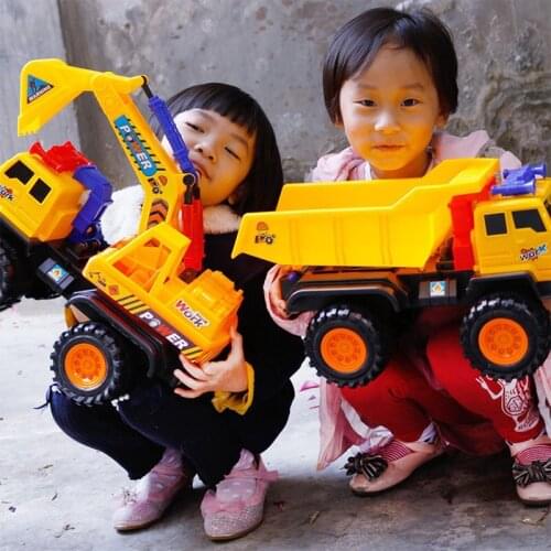 Excavator large mixing dump truck excavator engineering car small yellow car childrens toy car