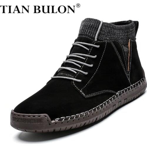 Brand Mens Ankle Boots Winter Classic Men Boots Fashion Casual Shoes Plush Warm Mens Waterproof Boots Non-slip Male Snow Boots