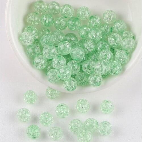 100pcs 6mm Crack Beads DIY Toy Round Loose Spacer Beads Imitation Marble Pattern for Jewelry Making DIY Bracelet Beaded Material