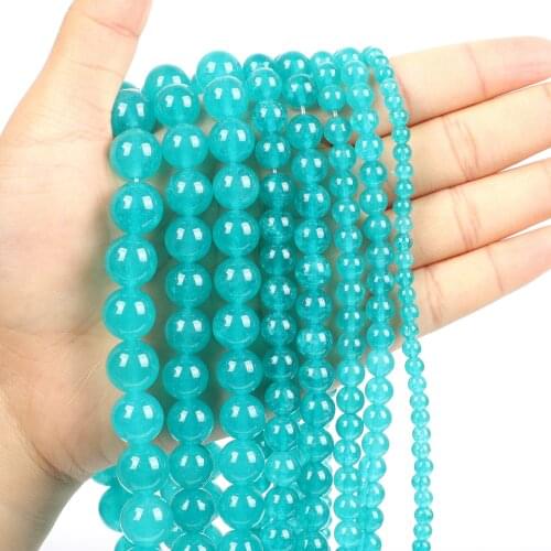 Natural Stone Beads Amazonite Charm Round Loose Beads for Jewelry Making Needlework DIY Bracelets Necklace Strand 4-12 MM
