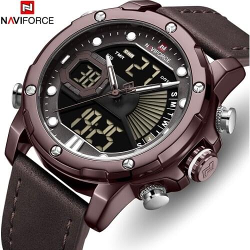 NAVIFORCE Top Brand Men Dual Display Watch Fashion Luxury Analog Digital Quartz Watches Mens Waterproof Clock Relogio Masculino