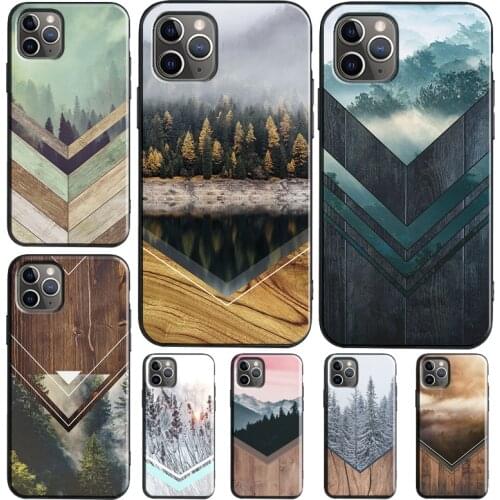 Forest Geometry Wood Nature Case For iPhone 12 mini 11 Pro Max XR X XS Max 6S 7 8 Plus SE 2020 Cover Funda