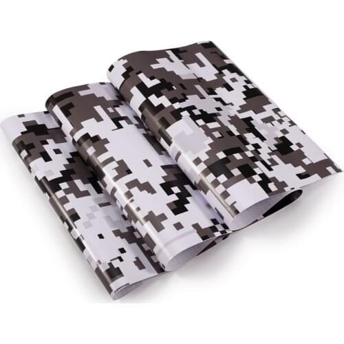 Digital Pixel Black White Camo Vinyl Wrap Camouflage Film With Air Bubble Free Car Wrapping Motorcycle Decal Wrapping Sticker