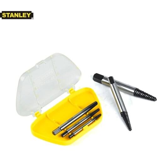 Stanley 5pcs E-Z speed out damaged screw extractor, broken screw removal set for bolt nut studs pipes tap remover bit extractors