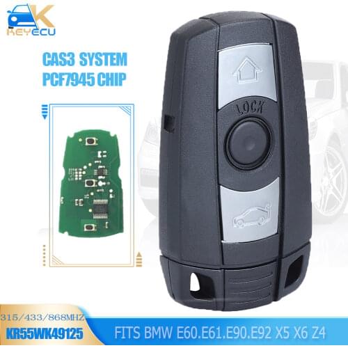 KEYECU Smart Remote Key 3B 315MHz/ 433MHz / 868MHz for BMW 1/3/5/7 Series CAS3 X5 X6 Z4 Car Control Transmitter ID46 PCF7945