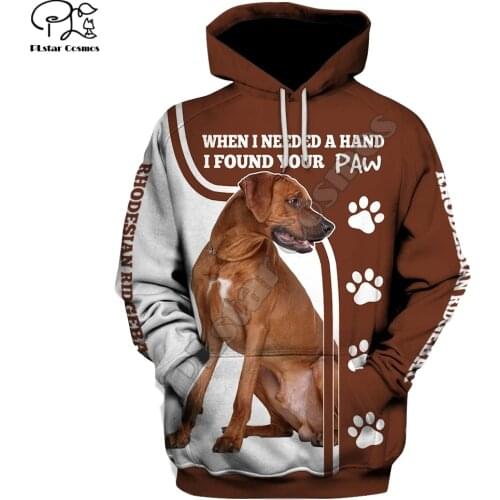 Mens Rhodesian ridgeback Funny Dogs 3d print hoodies autumn long sleeve Sweatshirts women pullover tracksuit hood hoody outwear