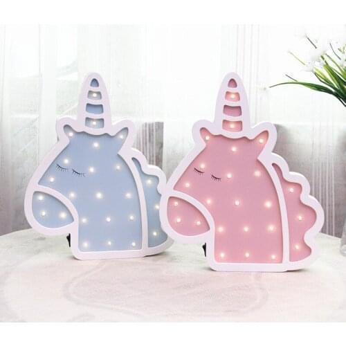 INS Originality Angel Unicorn Night Light Kids Nordic Cartoon Wall Hanging Children Room Decorative Lamp Baby Photographic Prop