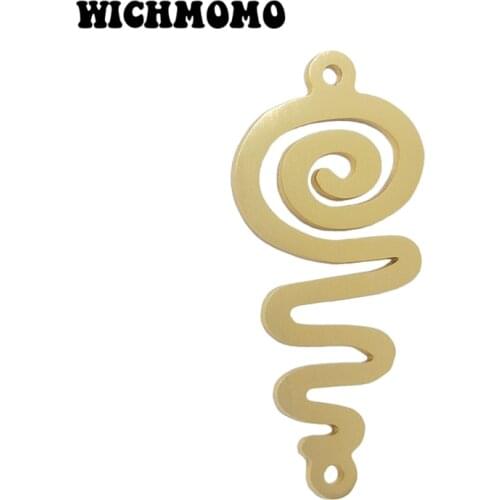 2019 New 2pieces/bag 71mm Gold Aluminium Alloy Wire Drawing Curved Line Charms Pendant for DIY Necklace Earring Accessories
