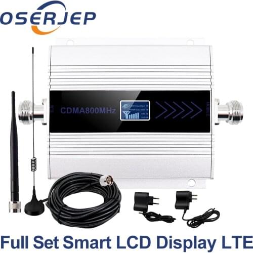 OSERJEP LCD Display 2G 3G 4G LTE CDMA GSM Repeater UMTS 850 Cellular +Indoor/outdoor Antenna