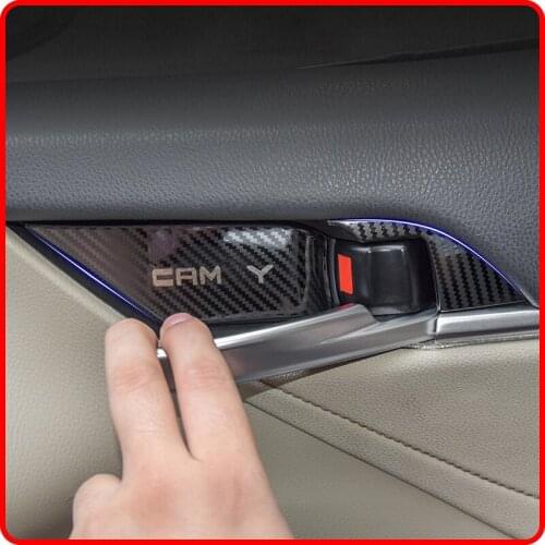 Fit For Camry 2018 2019 2020 2021 Accessories Car styling Stainless Steel Inner Door Bowl Patch Handle Sequin Decoration