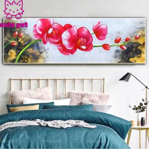 Full diamond embroidery Phalaenopsis flowers 3d diamond cross stitch fashion diamond mosaic pattern of rhinestones Decor large