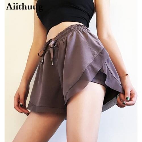 Aiithuug 2 In 1 Running Shorts Workout Athletic Quick Dry Sport Layer Elastic Waist Yoga Active Shorts Women Workout Shorts High