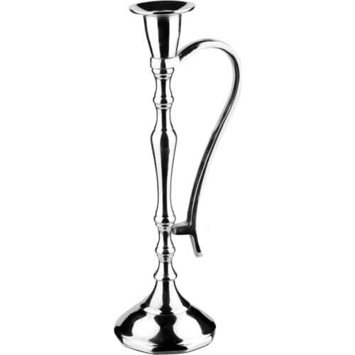 Lucky Art Silver Medium Candle holder 26 cm