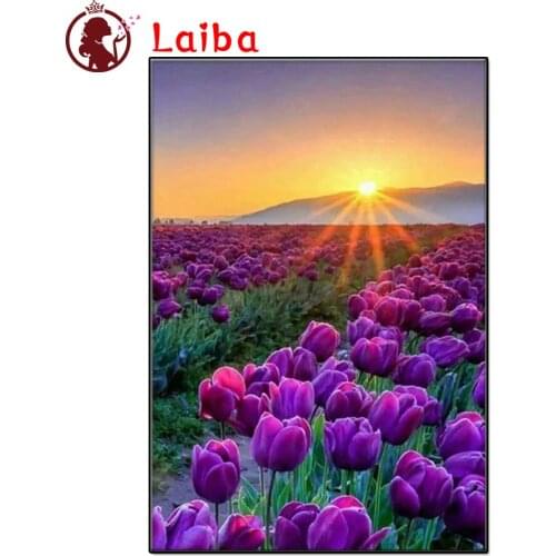 Rhinestone painting Lavender flower field stitch cross diamond embroidery mosaic diamond full round drill diy home decoration