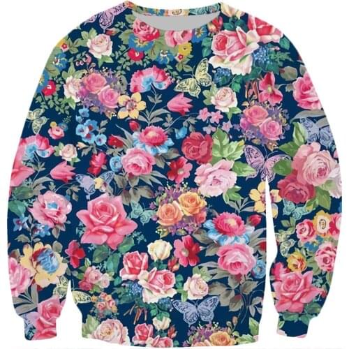 Beautiful flowers pattern 3D All Over Printed Sweatshirt For Men/Women Harajuku floral Long sleeve sweatshirt Casual Pullover