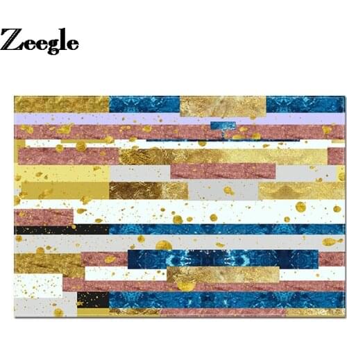 Colorful Stripes Printed Outdoor Carpet Entrance Door Mat Anti-slip Floor Carpet for Child Bedroom and Kitchen Durable Carpet