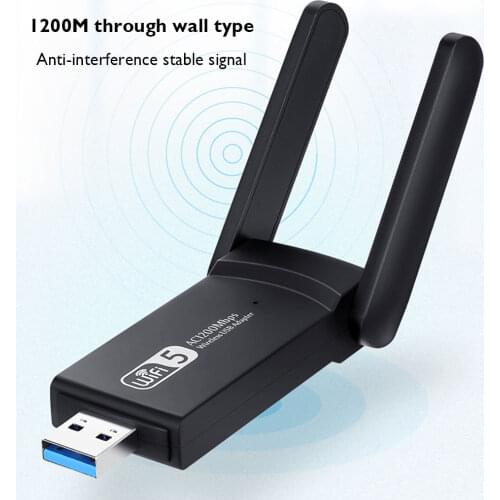 1200Mbps USB 3.0 Wifi Adapter Dual Band 5GHz 2.4Ghz 802.11AC RTL8812BU Wifi Antenna Dongle Network Card For Laptop Desktop PC