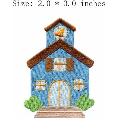 Embroidery patch of the blue color house 2.0"wide for pinnacle/environmental/biker patch