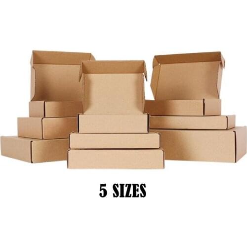 10pcs/lot Kraft Paper Box Gift Package 5 Sizes Fast Shipping Mail Packing Boxes