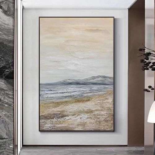 100% Hand Painted Abstract Oil Painting Wall Art Modern Seascape Picture Modern On Canvas Decor For Living Room Office No Frame