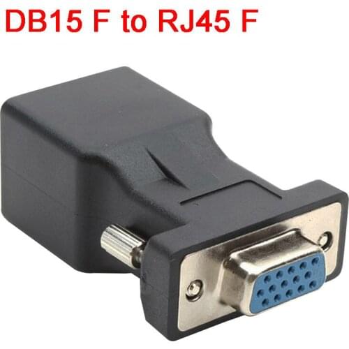 15pin VGA Female to RJ45 Female Connector Card VGA RGB HDB Extender to LAN CAT5e CAT6 RJ45 Network Ethernet Cable Adapter