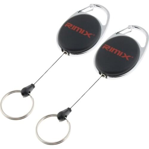 2 Pieces Retractable Strap Carabiner Clip Card Key Chain Holder Recoil Extendable for Cycling Sports Trekking Walking Running