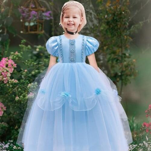 2021 Summer Fantasy Masquerade Cosplay Girl Lace Christmas Dress Kids Dresses For Girls Costume Party Dress Infantil Vestidos