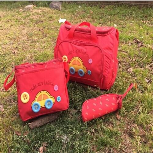 4pcs Baby Diaper Bag Suits For Mom Baby Bottle Holder Travel Outdoor Mother Mummy Stroller Maternity Nappy Bags Sets 37*16*28CM