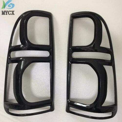 For Toyota Hilux Accessories ABS Black Carbon Fiber Rear Lamp Cover Tail Light For Toyota Hilux Vigo 2011-2012 2013 2014